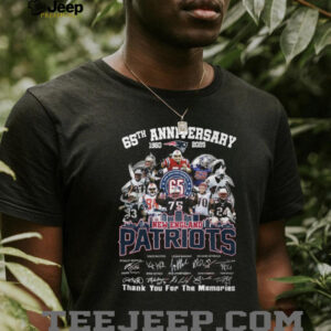 New England Patriots 65th Anniversary 1960 2025 Players Signatures Thank You For The Memories T Shirt