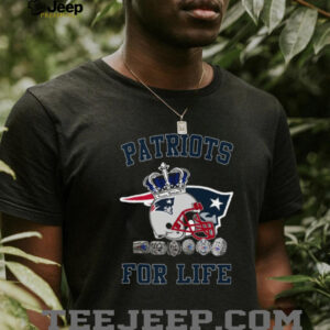 New England Patriots For Life T Shirt Championship Rings & Helmet Design