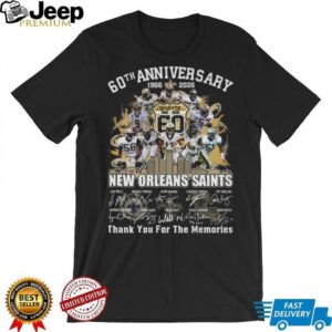 New Orleans Saints 60th Anniversary 1966 2026 Signatures T Shirt