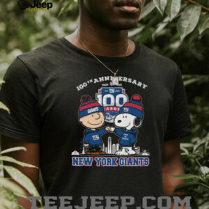 New York Giants 100th Anniversary 1925 2025 Peanuts Characters T shirt New York Giants 100th Anniversary 1925 2025 Peanuts Characters T shirt