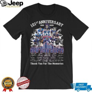 New York Giants 101st Anniversary 1925 2026 Thank You For The Memories Signatures Shirt New York Giants 101st Anniversary 1925 2026 Thank You For The Memories Signatures Shirt