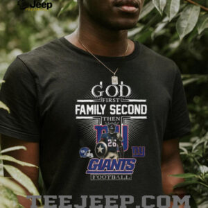 New York Giants #26 Devin Singletary God First Fan Tee