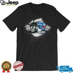 New York Jets and New York Rangers Mashup T Shirt