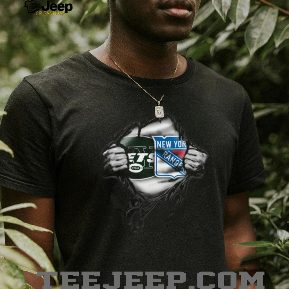 New York Jets and New York Rangers Mashup T Shirt New York Jets and New York Rangers Mashup T Shirt