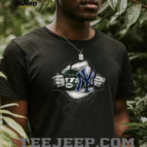 New York Jets and New York Yankees Ripped T Shirt