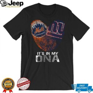 New York Mets It's In My DNA Heart Fingerprint T Shirt