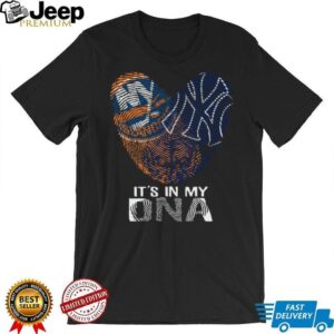 New York Yankees & Islanders Fingerprint Heart T Shirt New York Yankees & Islanders Fingerprint Heart T Shirt