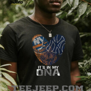 New York Yankees & Islanders Fingerprint Heart T Shirt