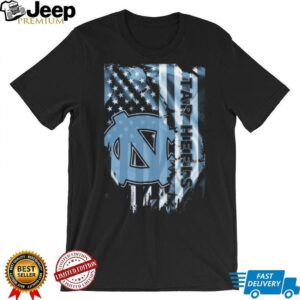 North Carolina Tar Heels Distressed American Flag T Shirt