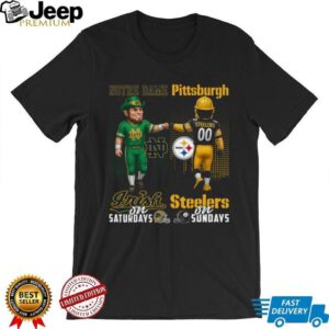 Notre Dame Fighting Irish & Pittsburgh Steelers Fan T Shirt