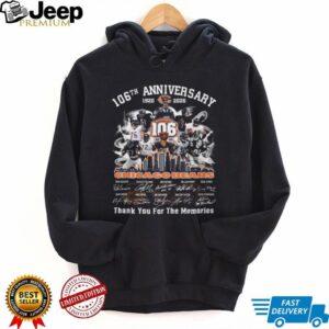 Official Chicago Bears Skyline 106th Anniversary 1920 2026 Players Signatures Thank You For The Memories T shirt