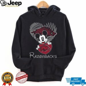 Official Disney NCAA Arkansas Razorbacks Mickey Mouse Heart T Shirt