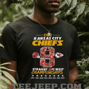 Official Kansas City Chiefs 8 Straight AFC West Champions Tee