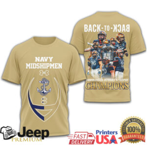 Official Navy Football Back to A8 Champions Tee