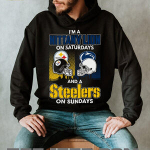 Official Penn State Nittany Lions On Saturdays Pittsburgh Steelers On Sundays Helmets Tee Shirt