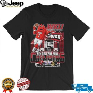 Official WKU Football 2025 New Orleans Bowl Championship Tee
