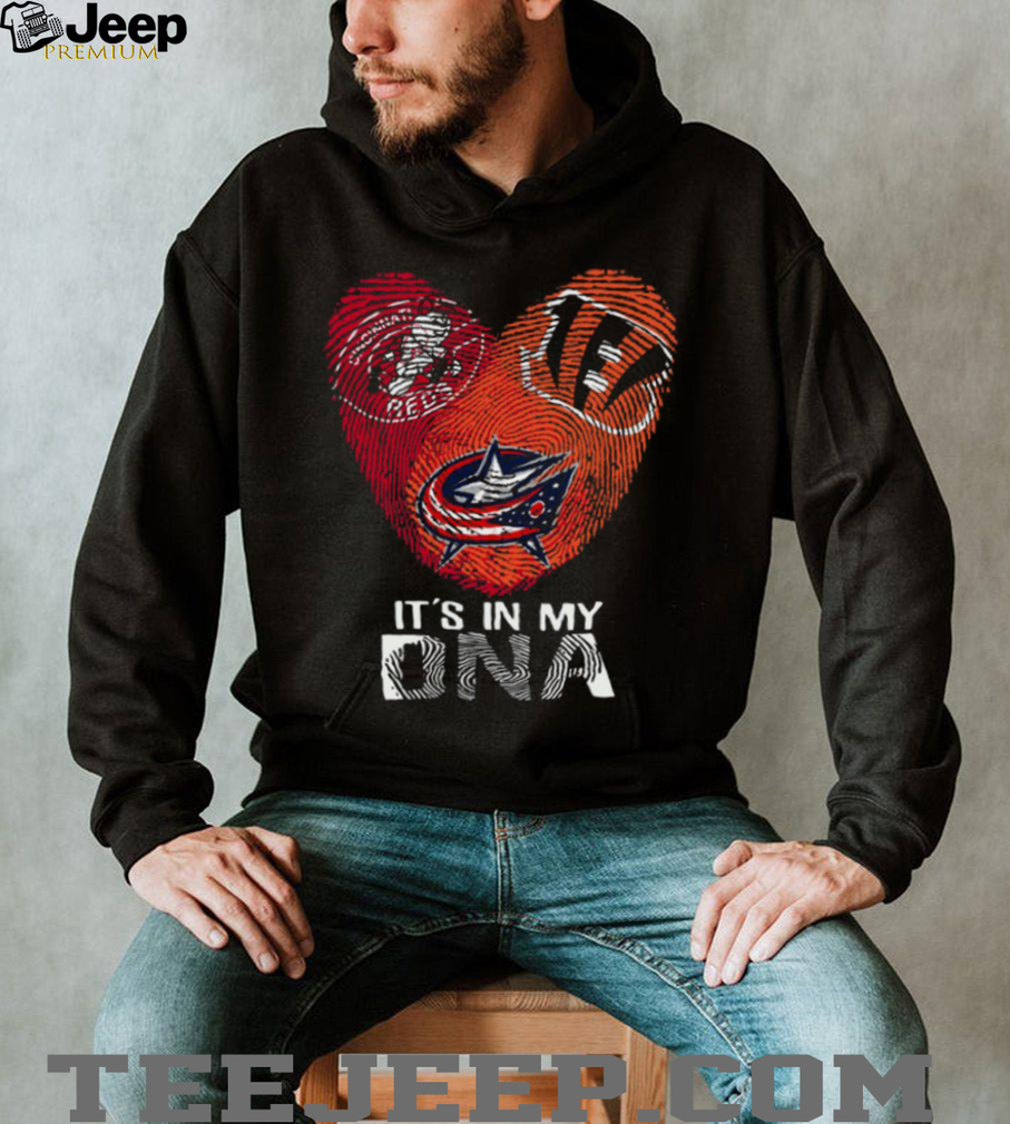 Ohio Sports DNA Reds Bengals Blue Jackets T Shirt Ohio Sports DNA Reds Bengals Blue Jackets T Shirt