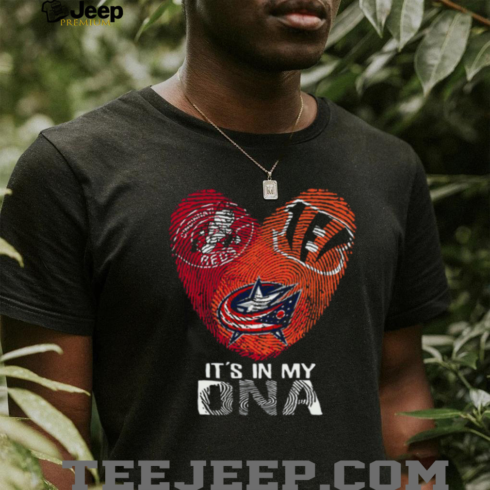 Ohio Sports DNA Reds Bengals Blue Jackets T Shirt Ohio Sports DNA Reds Bengals Blue Jackets T Shirt