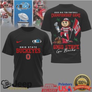 Ohio State Buckeyes 2025 Big Ten Football Championship Mascot T Shirt Ohio State Buckeyes 2025 Big Ten Football Championship Mascot T Shirt