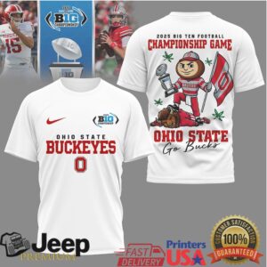 Ohio State Buckeyes 2025 Big Ten Football Championship Mascot T Shirt
