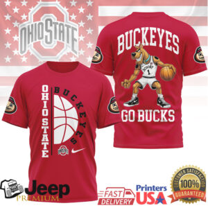 Ohio State Buckeyes Go Bucks Brutus Basketball T Shirt Red