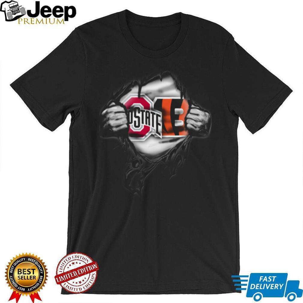 Ohio State Buckeyes and Cincinnati Bengals Ripped Shirt Ohio State Buckeyes and Cincinnati Bengals Ripped Shirt