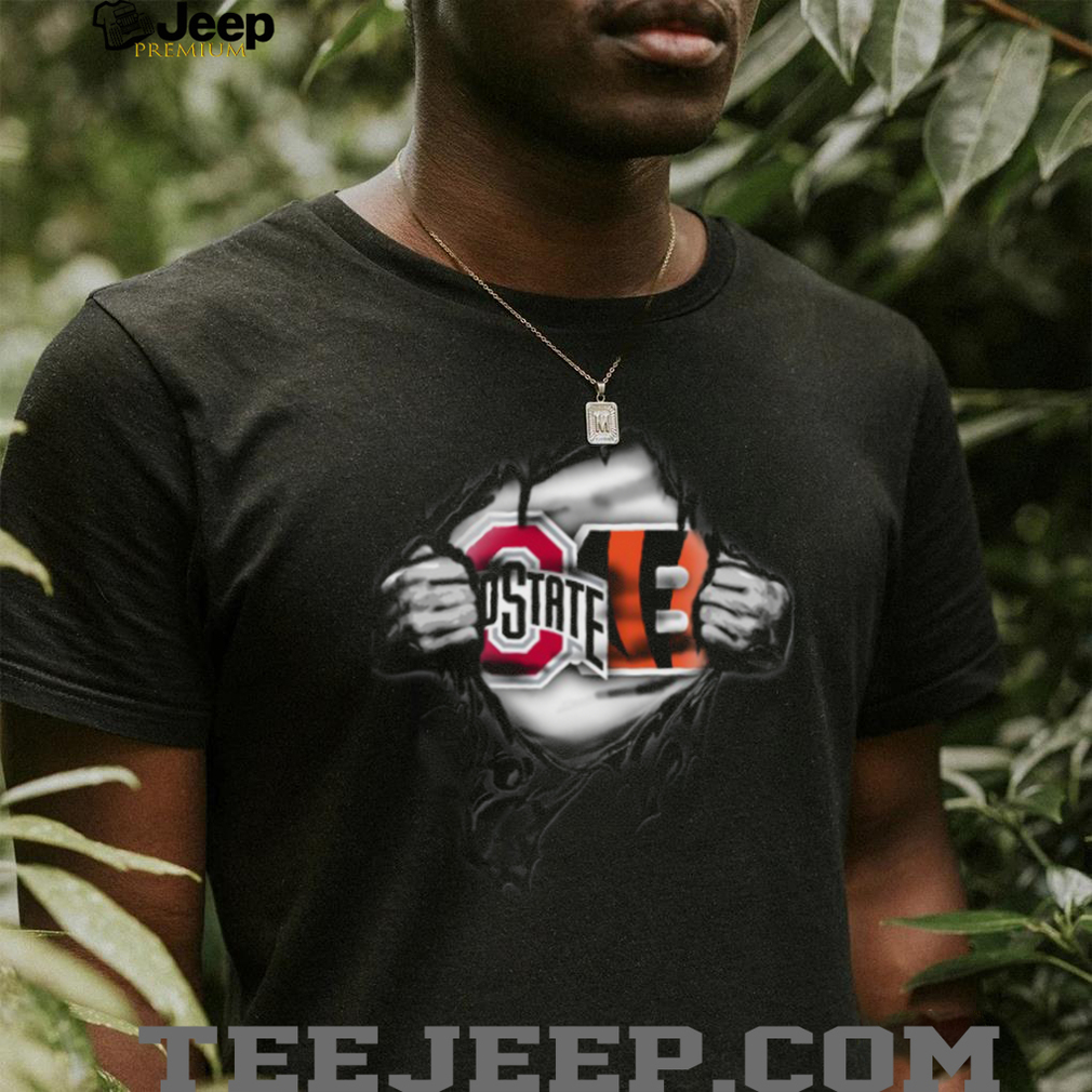 Ohio State Buckeyes and Cincinnati Bengals Ripped Shirt Ohio State Buckeyes and Cincinnati Bengals Ripped Shirt