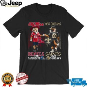 Ole Miss Rebels & New Orleans Saints Dual Fandom T Shirt
