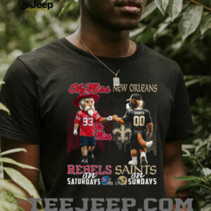 Ole Miss Rebels & New Orleans Saints Dual Fandom T Shirt