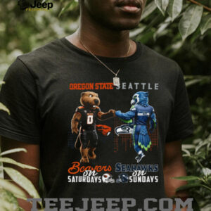 Oregon State Beavers and Seattle Seahawks Saturdays & Sundays Fan T Shirt