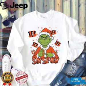 Personalized Cincinnati Bengals Grinch Christmas T Shirt, Custom Name & Number NFL Xmas Tee