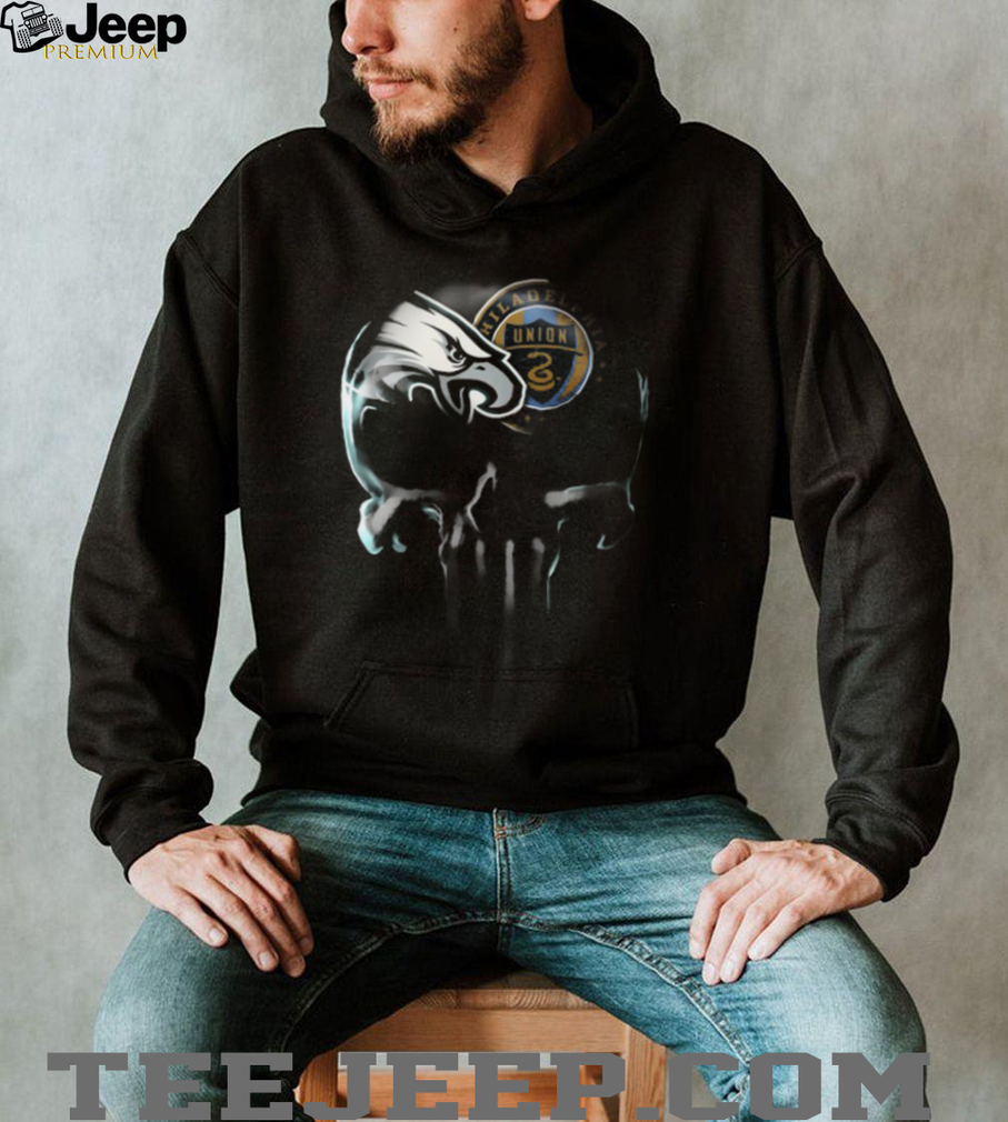 Philadelphia Eagles & Union Punisher Skull T Shirt Philadelphia Eagles & Union Punisher Skull T Shirt
