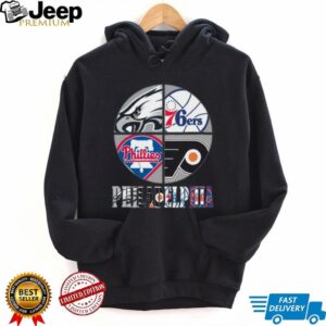 Philadelphia Sports Teams Eagles 76ers Phillies Flyers Circle T Shirt
