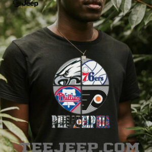 Philadelphia Sports Teams Eagles 76ers Phillies Flyers Circle T Shirt