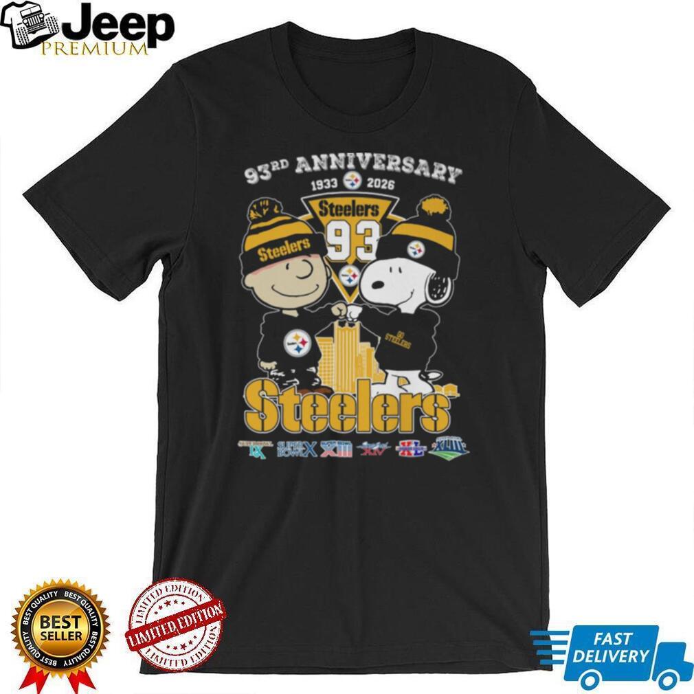 Pittsburgh Steelers 93rd Anniversary Peanuts Charlie Brown & Snoopy T Shirt Pittsburgh Steelers 93rd Anniversary Peanuts Charlie Brown & Snoopy T Shirt