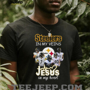 Pittsburgh Steelers Fan T Shirt Steelers In My Veins Jesus In My Heart