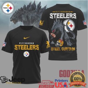 Pittsburgh Steelers Official NFL Godzilla Football Shirt