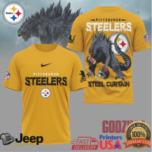 Pittsburgh Steelers Official NFL Godzilla Football Shirt