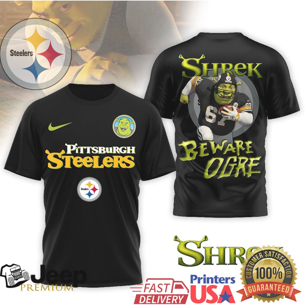Pittsburgh Steelers Official NFL Shrek 3D Shirt Pittsburgh Steelers Official NFL Shrek 3D Shirt