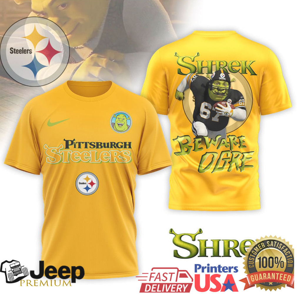 Pittsburgh Steelers Official NFL Shrek 3D Shirt Pittsburgh Steelers Official NFL Shrek 3D Shirt