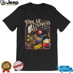 Polar express all aboard admit one Christmas believe gold stick shirt