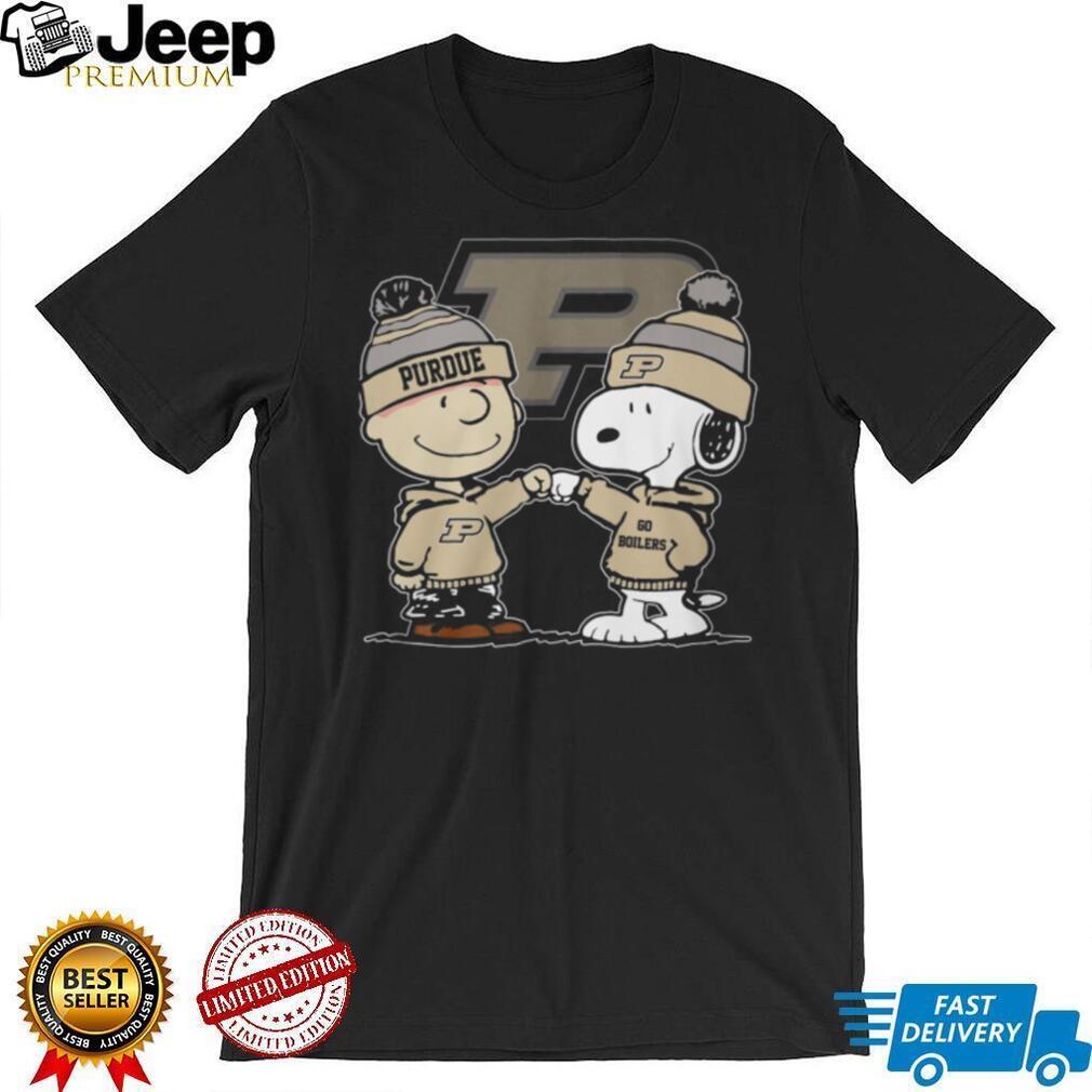 Purdue Boilermakers Snoopy & Charlie Brown Fist Bump T Shirt Purdue Boilermakers Snoopy & Charlie Brown Fist Bump T Shirt