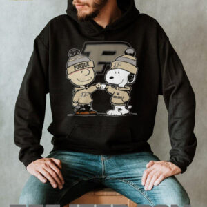 Purdue Boilermakers Snoopy & Charlie Brown Fist Bump T Shirt
