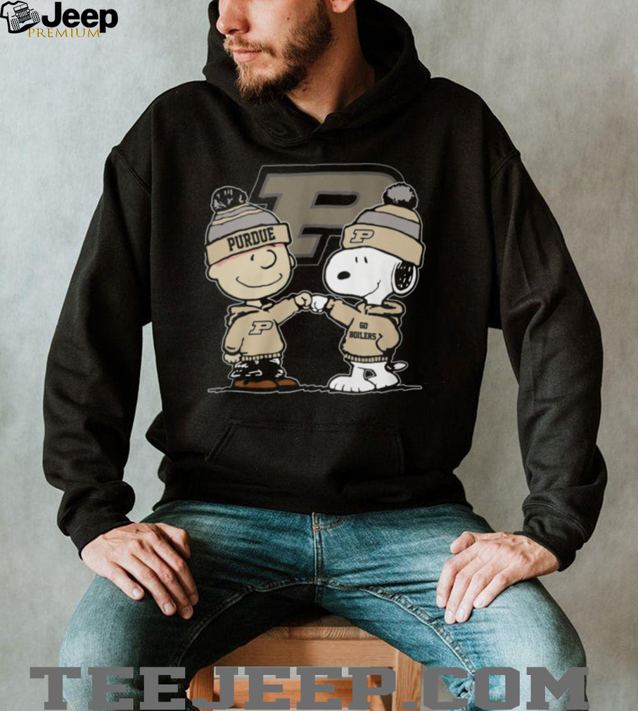 Purdue Boilermakers Snoopy & Charlie Brown Fist Bump T Shirt Purdue Boilermakers Snoopy & Charlie Brown Fist Bump T Shirt
