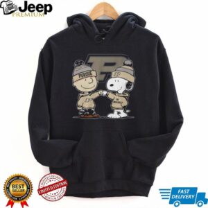 Purdue Boilermakers Snoopy & Charlie Brown Fist Bump T Shirt