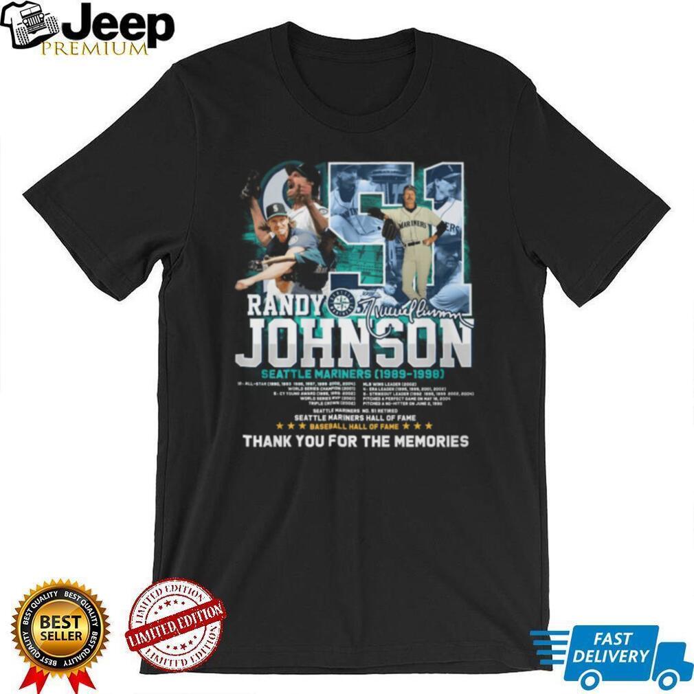 Randy Johnson Seattle Mariners Hall of Fame T Shirt Randy Johnson Seattle Mariners Hall of Fame T Shirt