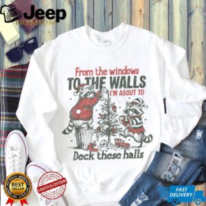 Retro from The Windows to The Walls Funny Raccoon Christmas T Shirt