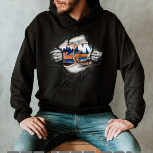 Ripped Effect Mets and Islanders Crossover T Shirt