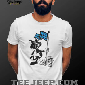 Roaring Riot Carolina Panthers Nine Lives Keep Pounding beat Los Angeles Dodgers Goat shirt