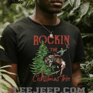 Rocking Around The Christmas Tree Santa Rock and Roll Guitar T Shirt